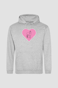 Atom Hjerte - Lysegrå Hoodie