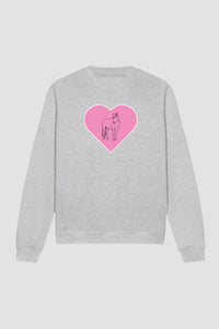 Atom Hjerte - Lysegrå Sweatshirt